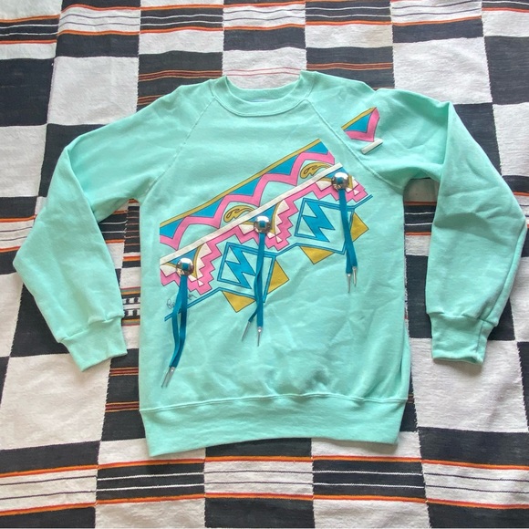 Vintage 80’s Pioneer Wear De Sante Fe graphic Crewneck sweater. Rare. USA. Small - Picture 4 of 11